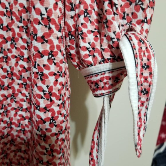 Max Studio Tunic Top Plus 1XL Red Floral Feminine Casual Business Light - Picture 5 of 7